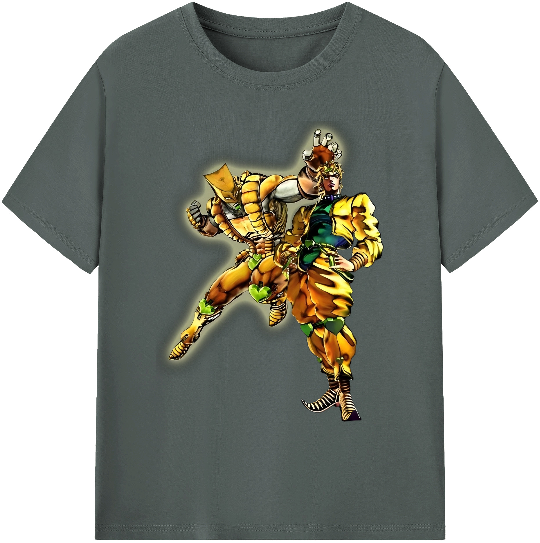 （画像用） ジョジョの奇妙な冒険 ディオ?ブランドー JoJo's Bizarre Adventure Dio Brando 綿100％ メンズ半袖Tシャツ｜肌触りやわらか＆通気性